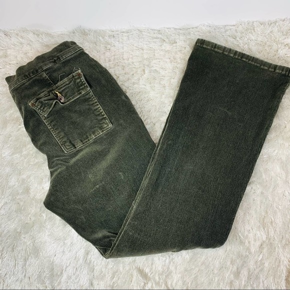 Vintage Pants - Y2K Vintage Green Corduroy Cargo Pants Sz 6